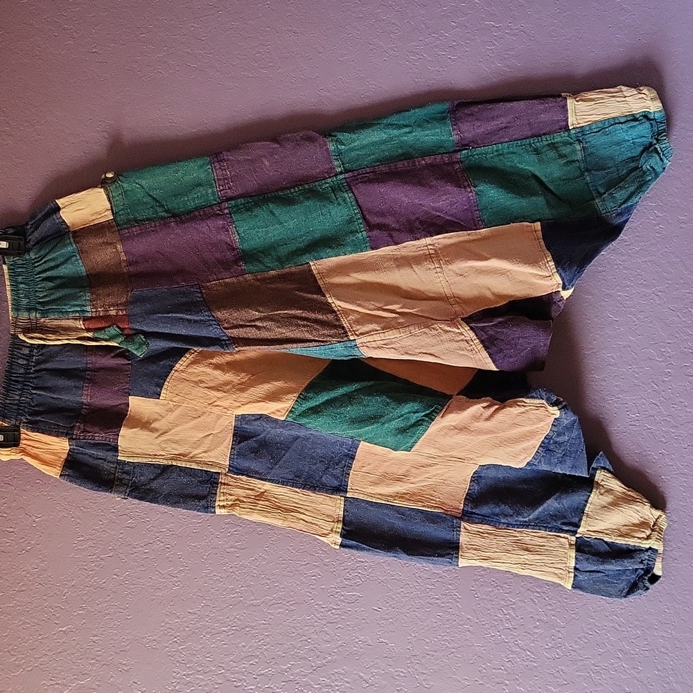 Patchwork Hippie Ankle Pants - image 1